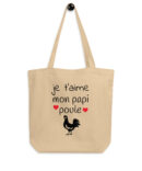 Tote Bag Bio Je t’aime mon papa poule