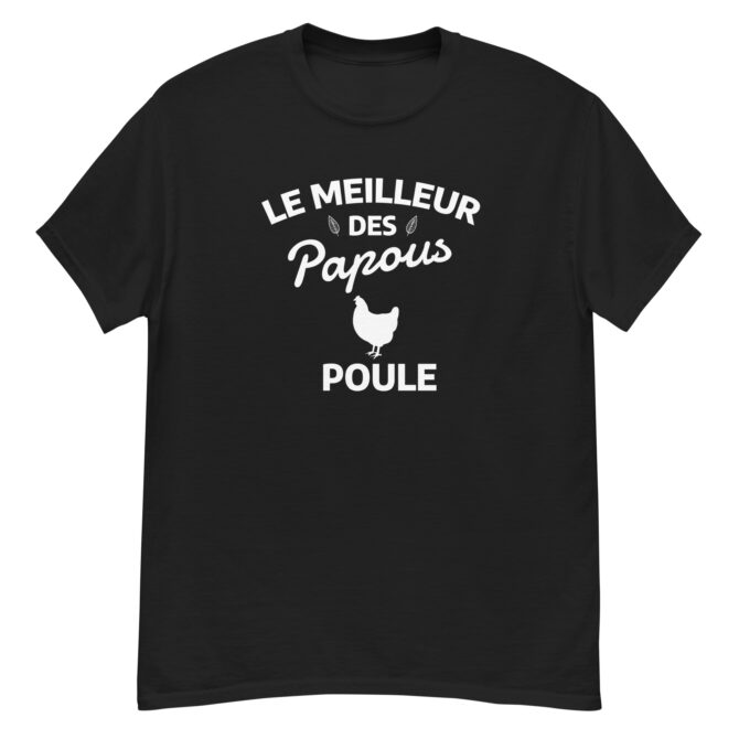 T-shirt classique homme Le meilleur des papous poule
