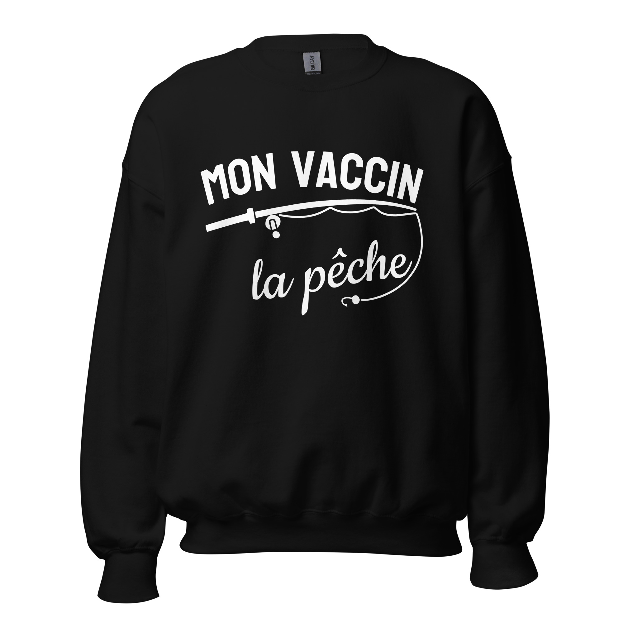 Sweat Unisexe à Col Rond Mon vaccin la pêche