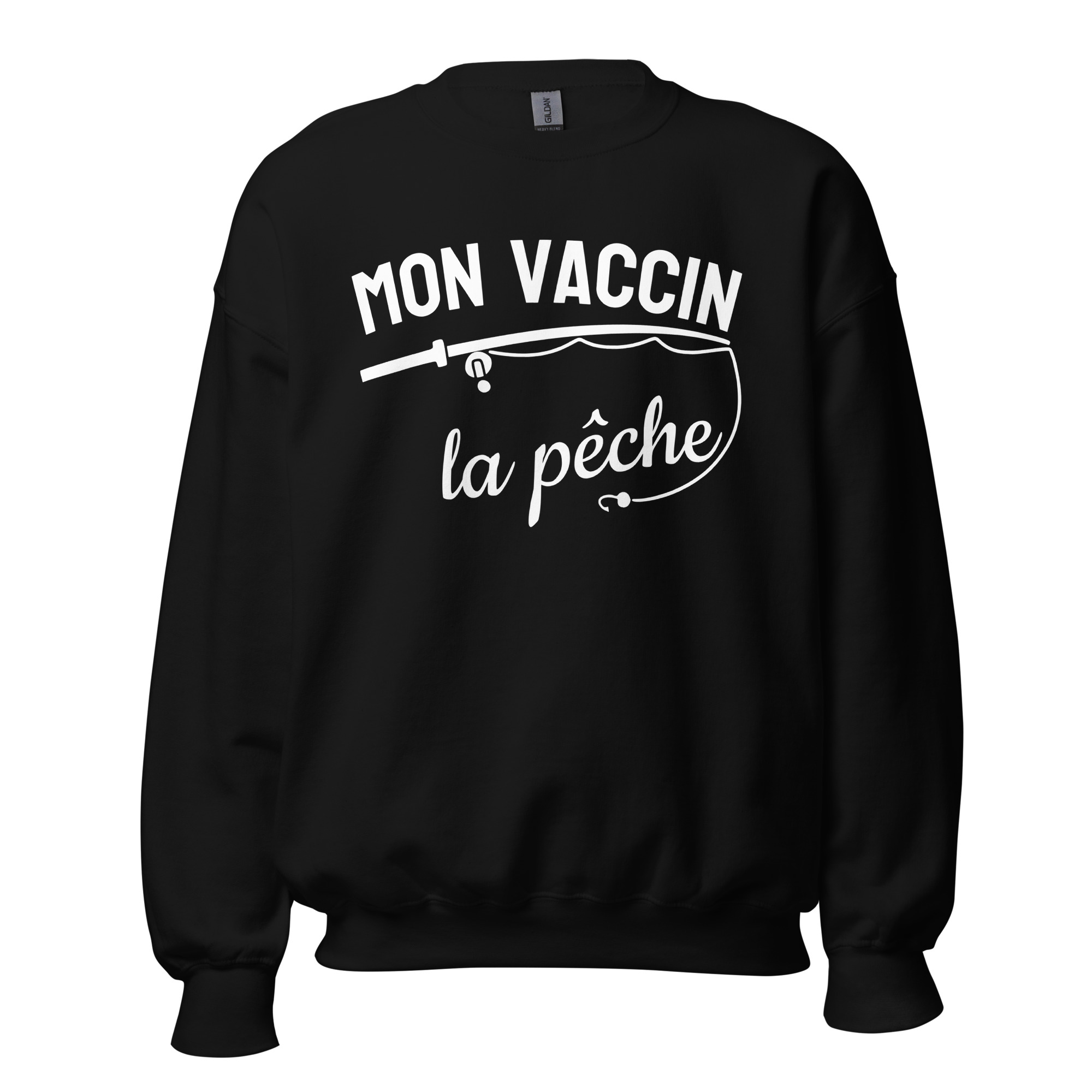 Sweat Unisexe à Col Rond Mon vaccin la pêche