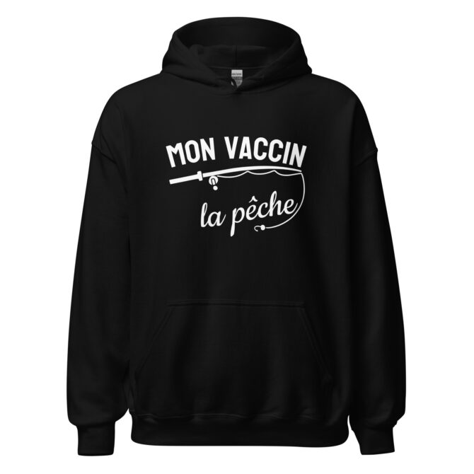 Sweat à capuche Mon vaccin la pêche