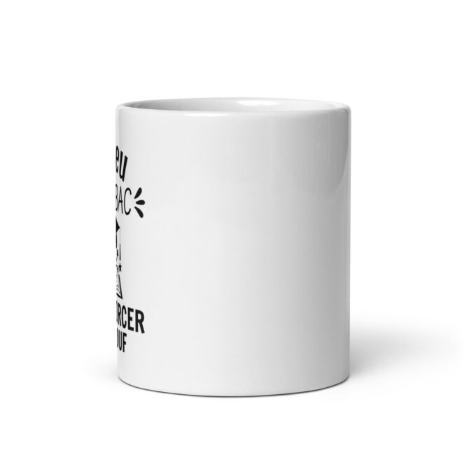Mug Blanc Brillant J’ai eu mon bac sans forcer trop ouf