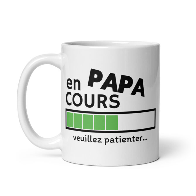 Mug Blanc Brillant papa en cours veuillez patienter…