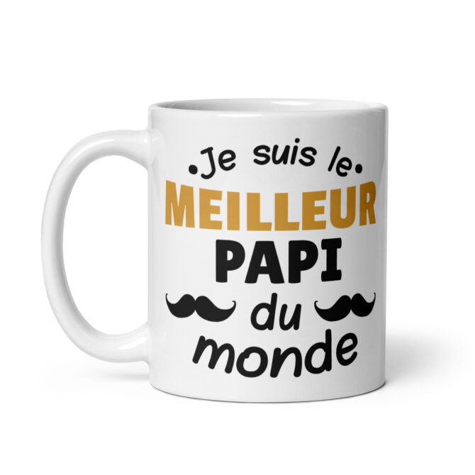 Mug Blanc Brillant Je suis le meilleur papi du monde