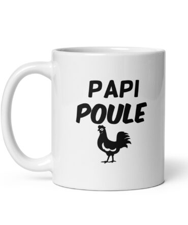 Mug Blanc Brillant Papi poule