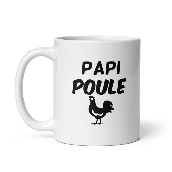 Mug Blanc Brillant Papi poule
