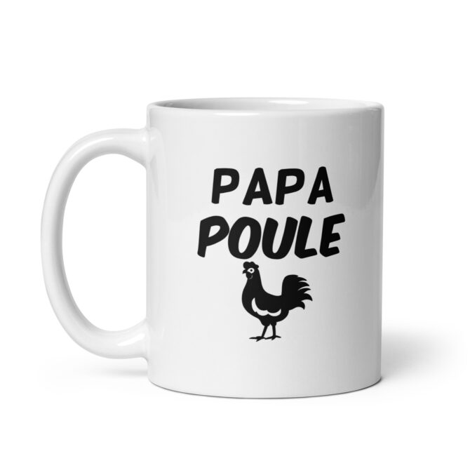 Mug Blanc Brillant Papa poule