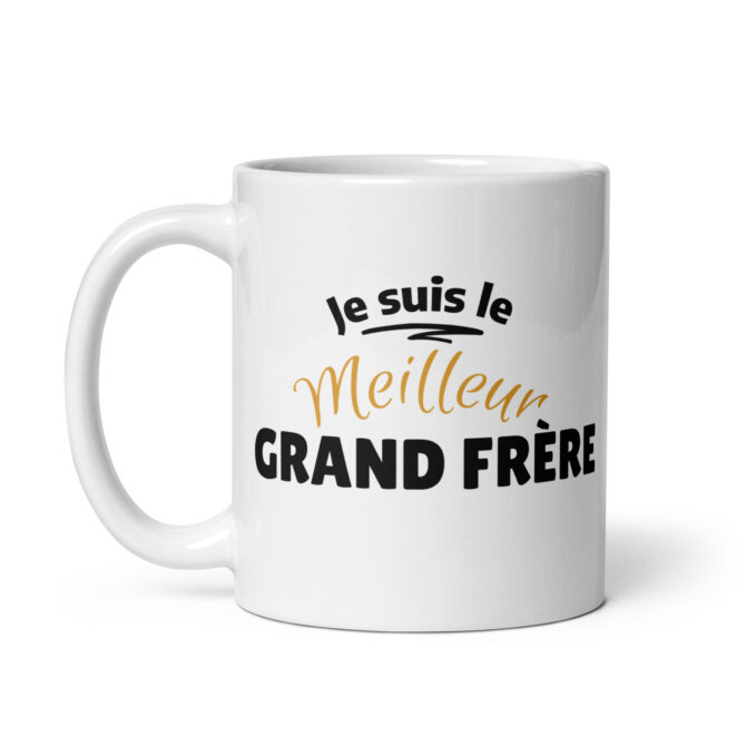 Mug Blanc Brillant  je suis le meilleur grand frère