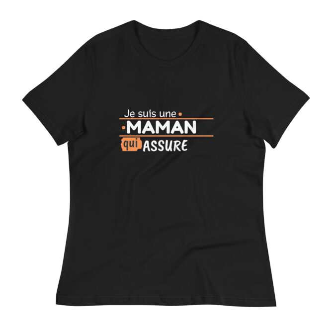 T-shirt Décontracté pour Femme Je suis une maman qui assure