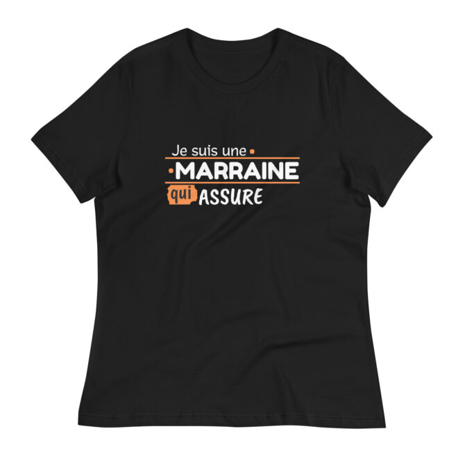 T-shirt Décontracté pour Femme Je suis une marraine qui assure