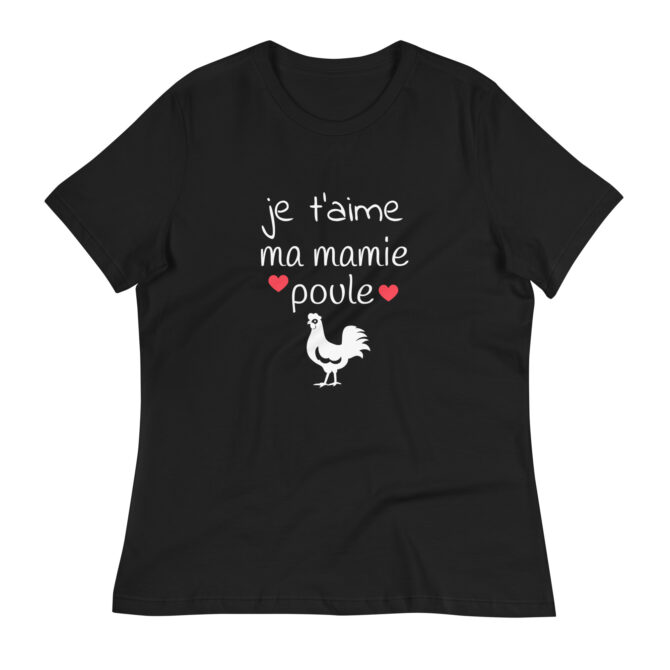 T-shirt Décontracté pour Femme Je t’aime ma mamie poule