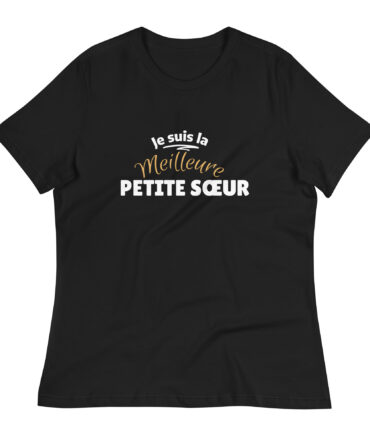 T-shirt Décontracté pour Femme je suis la meilleure petite sœur