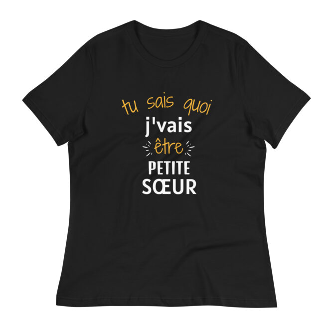 T-shirt Décontracté pour Femme Tu sais quoi j'vais être petite sœur