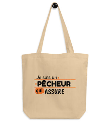 Tote Bag Bio Je suis un pêcheur qui assure