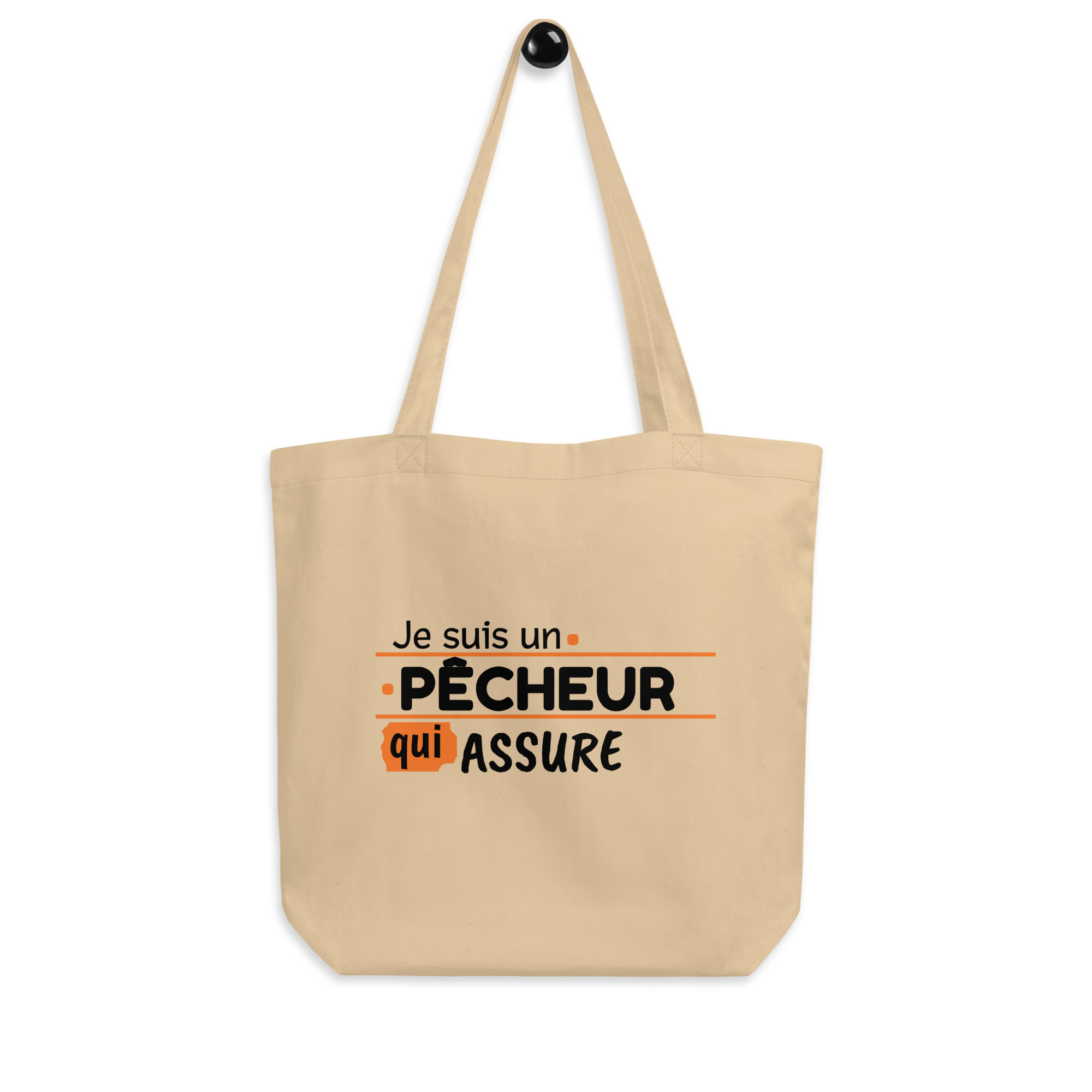 Tote Bag Bio Je suis un pêcheur qui assure
