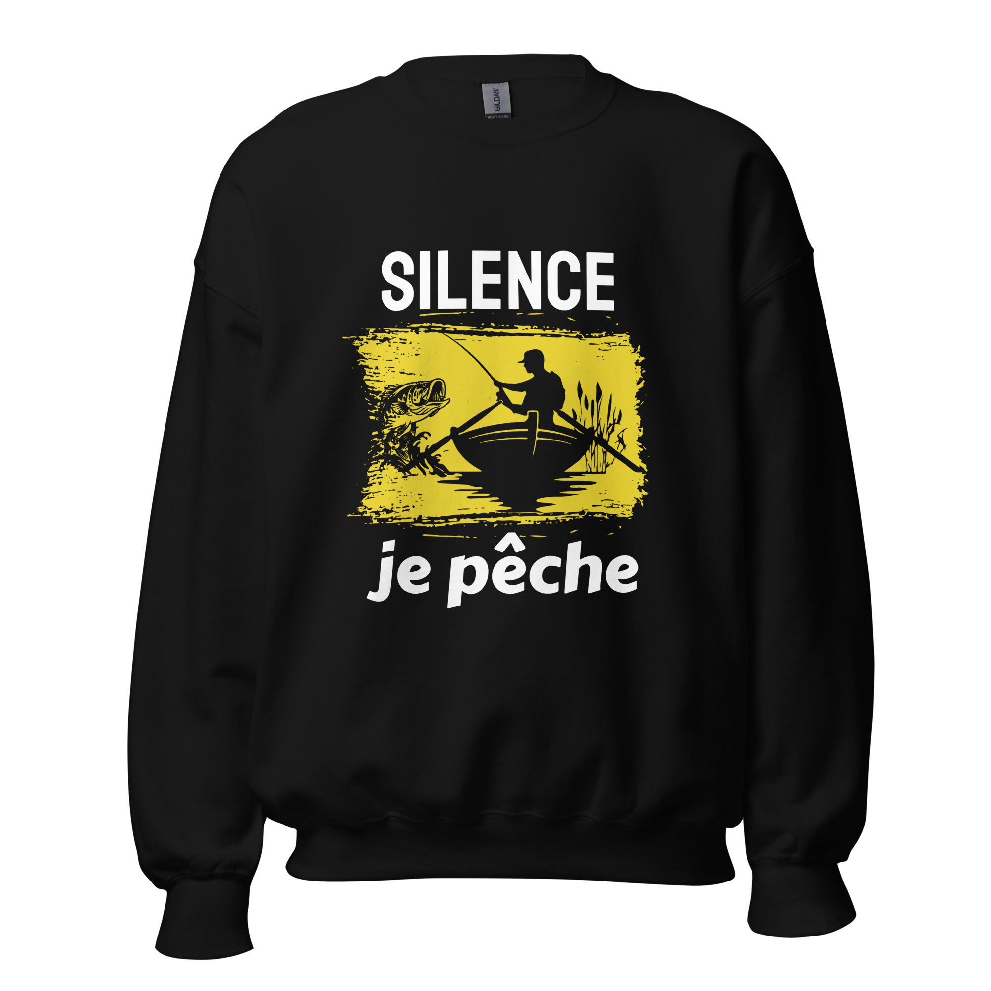 Sweat Unisexe à Col Rond Silence je pêche