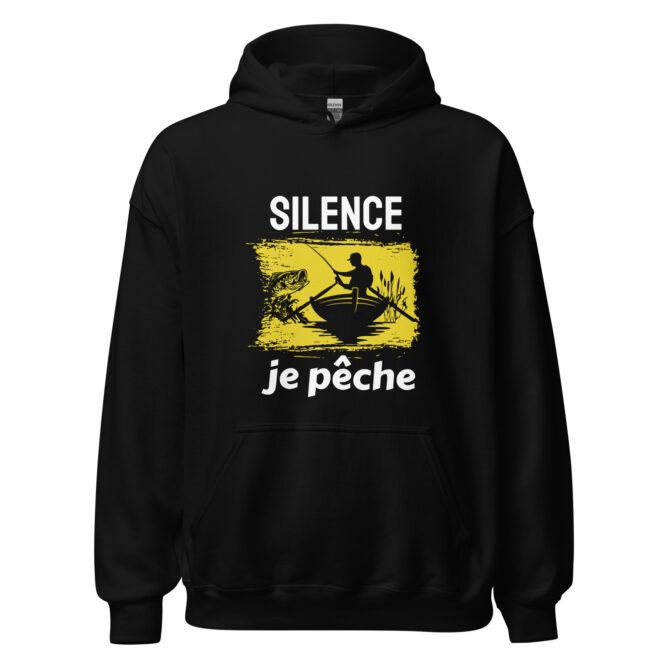 Sweat à capuche Silence je pêche