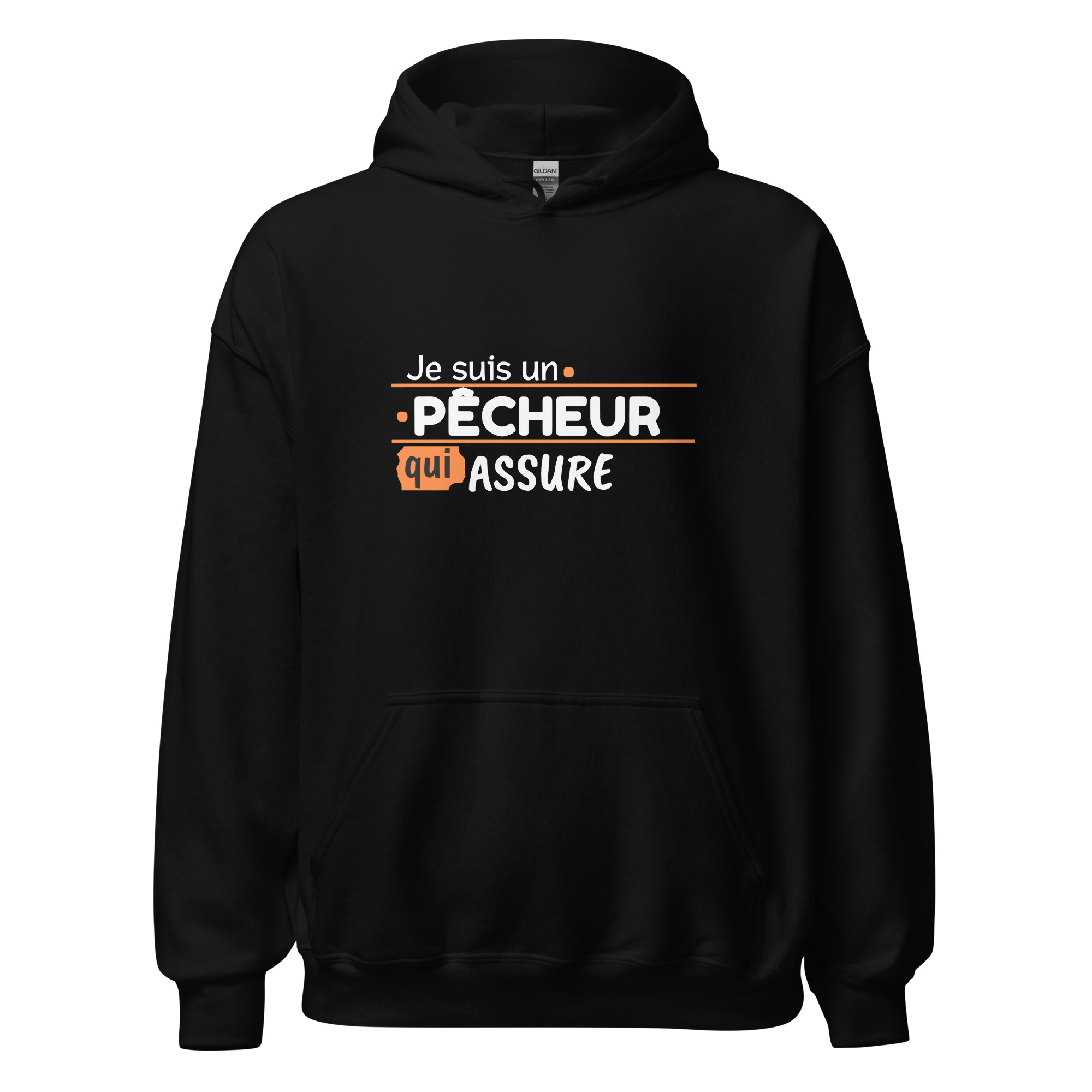 Sweat à capuche Je suis un pêcheur qui assure