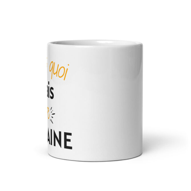 Mug Blanc Brillant Tu sais quoi j’vais être marraine