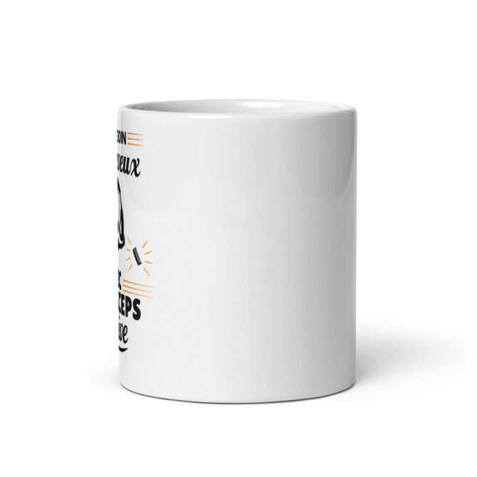 Mug Blanc Brillant  Pas besoin de cheveux avec ses biceps de rêve