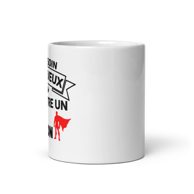Mug Blanc Brillant Pas besoin de cheveux pour être un super tonton