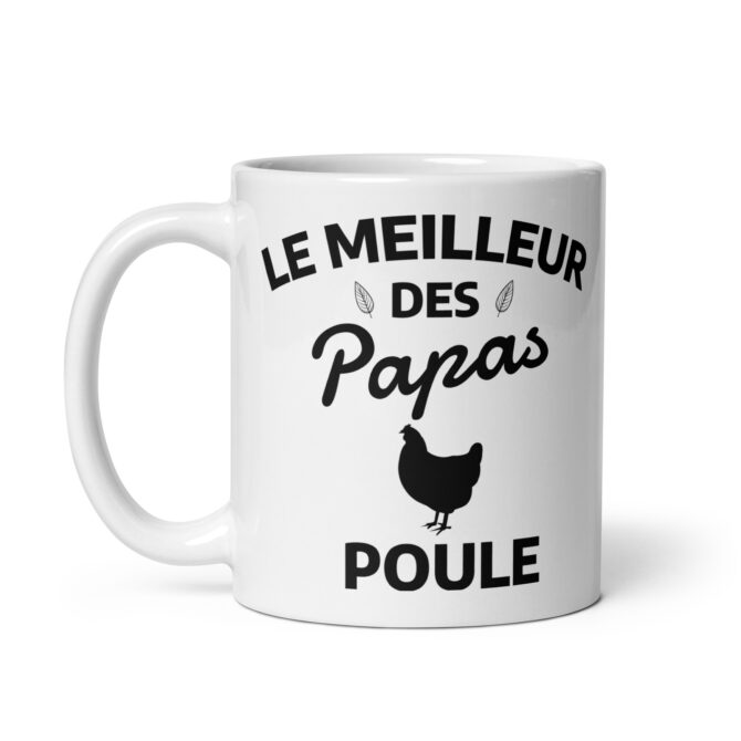 Mug Blanc Brillant Le meilleur des papas poule