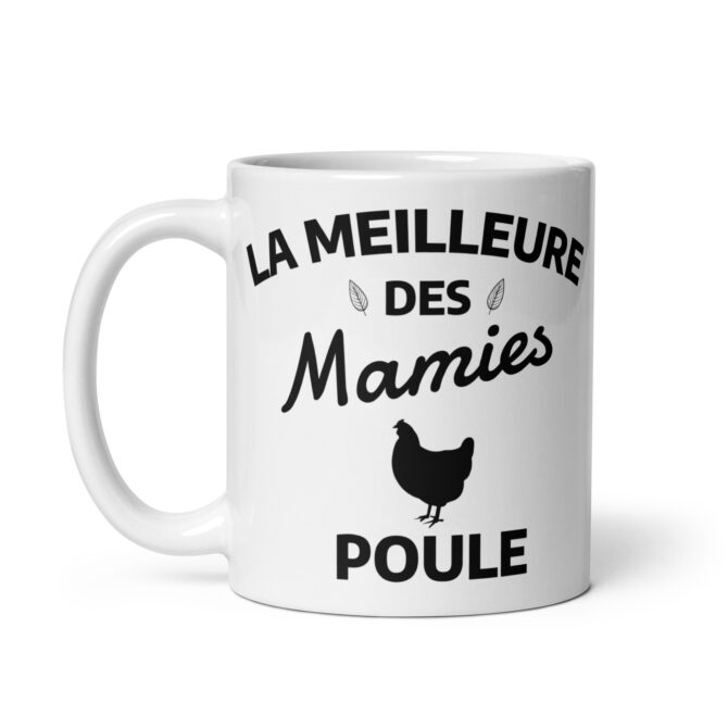 Mug Blanc Brillant La meilleure des mamies poule