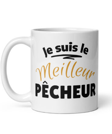 Mug Blanc Brillant Je suis le meilleur pêcheur