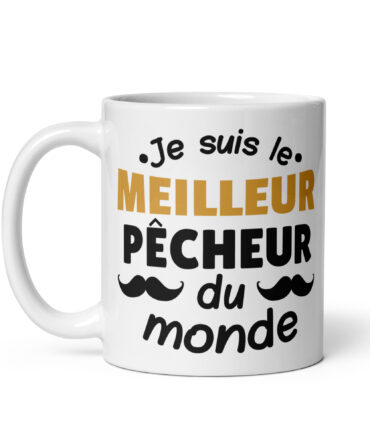 Mug Blanc Brillant Je suis le meilleur pêcheur du monde