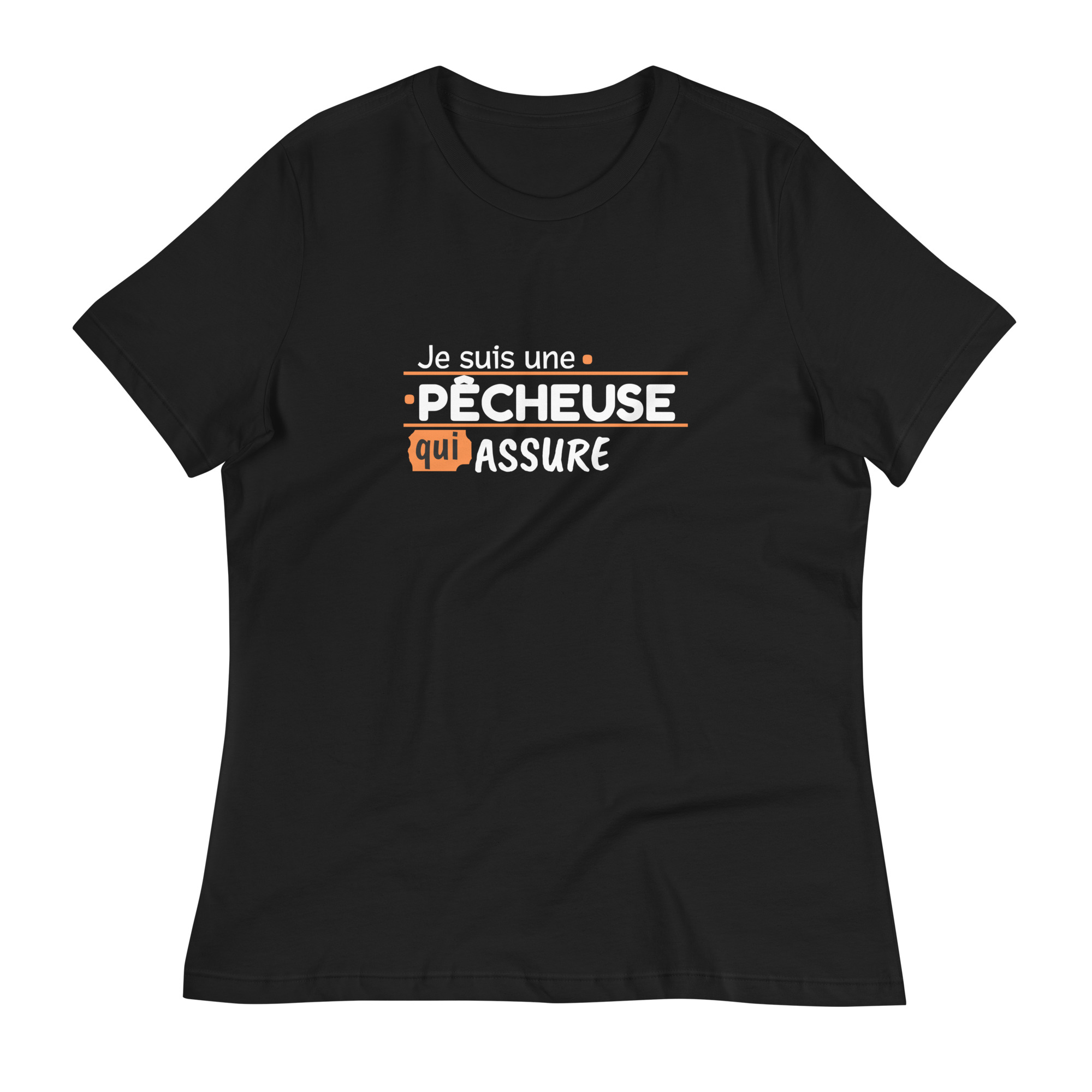 T-shirt Décontracté pour Femme Je suis une pêcheuse qui assure
