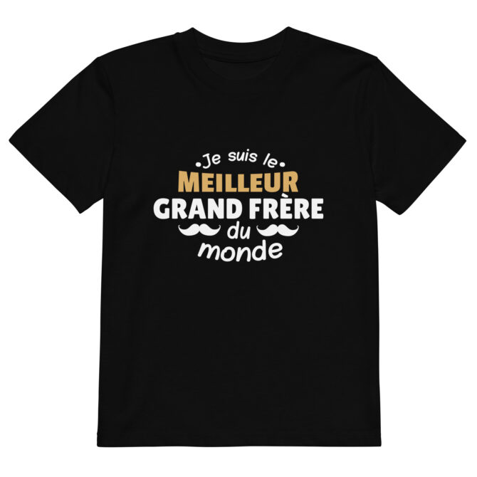 T-shirt en coton bio enfant Je suis le meilleur grand frère du monde