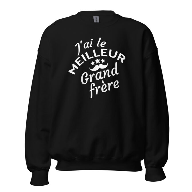 Sweat Unisexe à Col Rond J’ai le meilleur grand frère