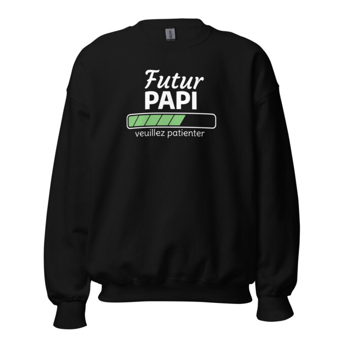 Sweat Unisexe à Col Rond futur papi veuillez patienter