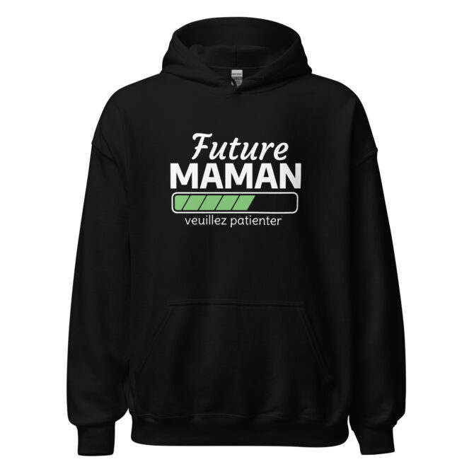 Sweat à capuche future maman veuillez patienter
