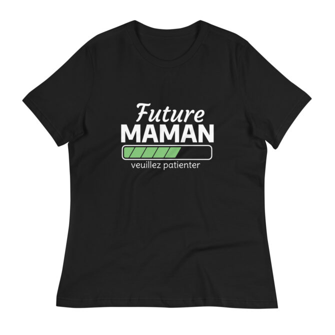 T-shirt Décontracté pour Femme future maman veuillez patienter