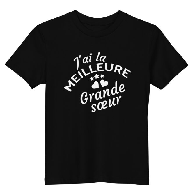 T-shirt en coton bio enfant J’ai la meilleure grande sœur