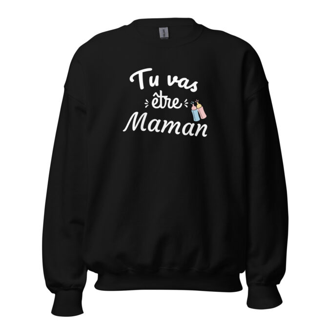Sweat Unisexe à Col Rond tu va être maman