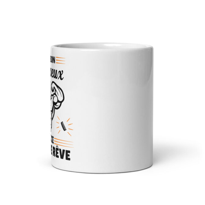 Mug Blanc Brillant Pas besoin de cheveux avec ce corps de rêve