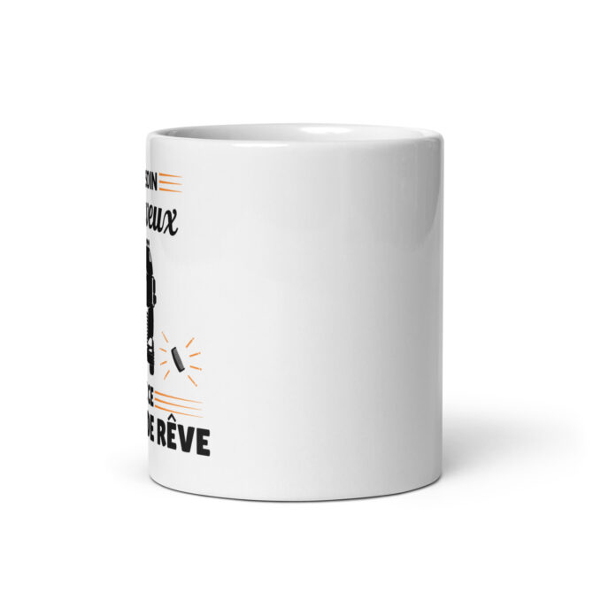 Mug Blanc Brillant Pas besoin de cheveux avec ce camion de rêve