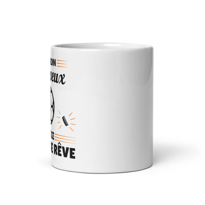 Mug Blanc Brillant Pas besoin de cheveux avec ce ballon de rêve