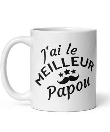 Mug Blanc Brillant J’ai le meilleur papou