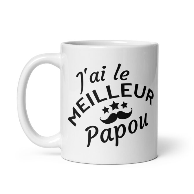 Mug Blanc Brillant J’ai le meilleur papou