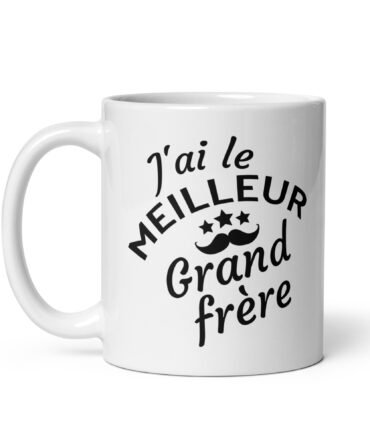 Mug Blanc Brillant J’ai le meilleur grand frère