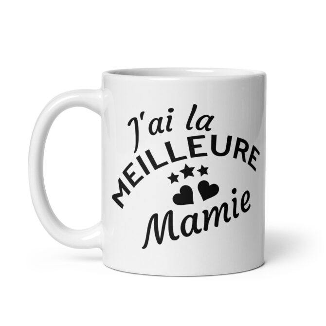 Mug Blanc Brillant J’ai la meilleure mamie