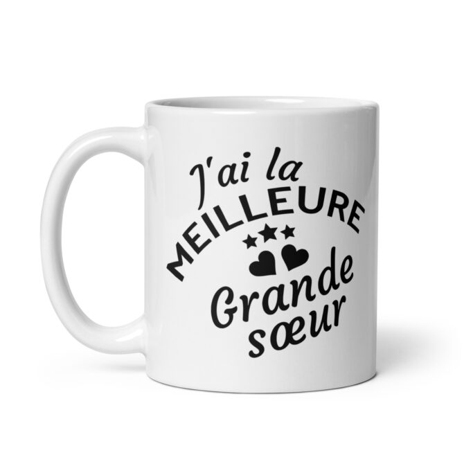 Mug Blanc Brillant J’ai la meilleure grande sœur