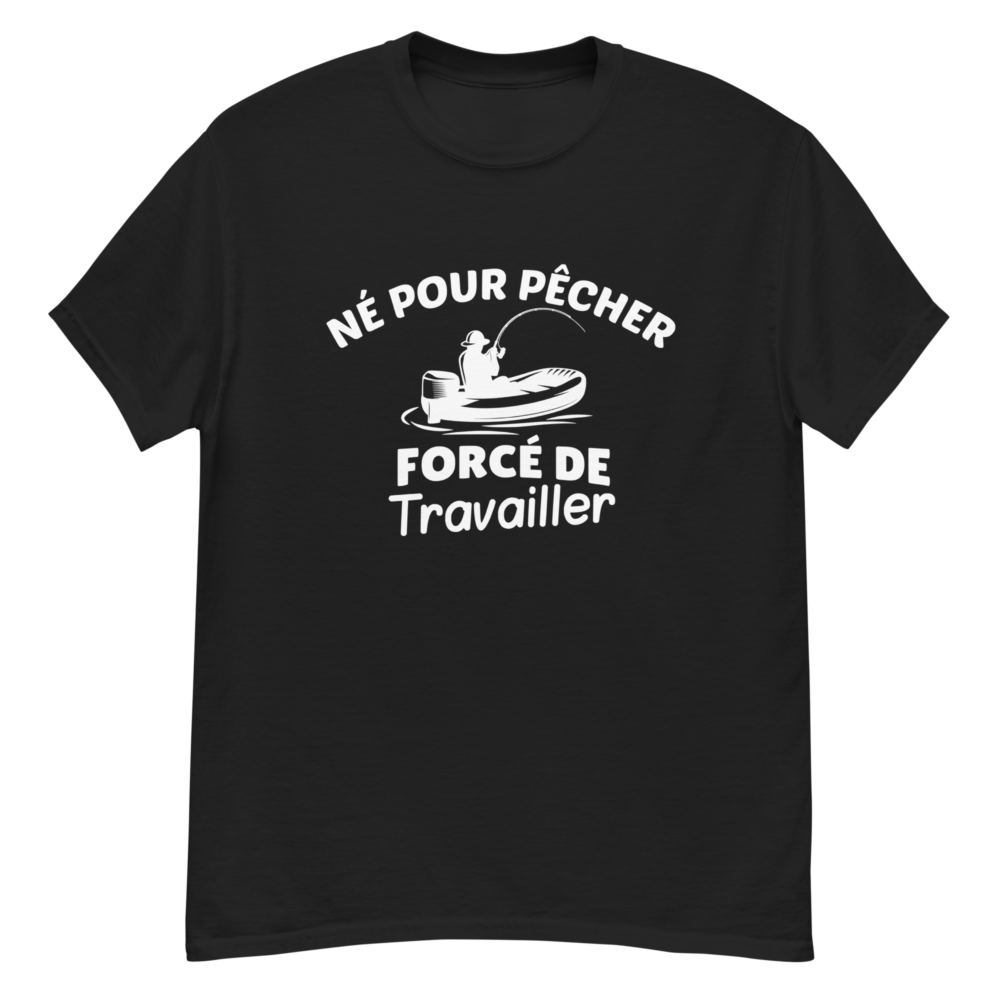 T-shirt classique homme Né pour pêcher