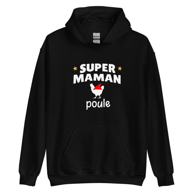 Sweat à capuche Super maman poule