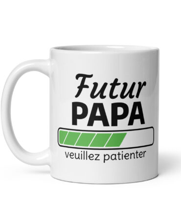 Mug Blanc Brillant Futur papa veuillez patienter...