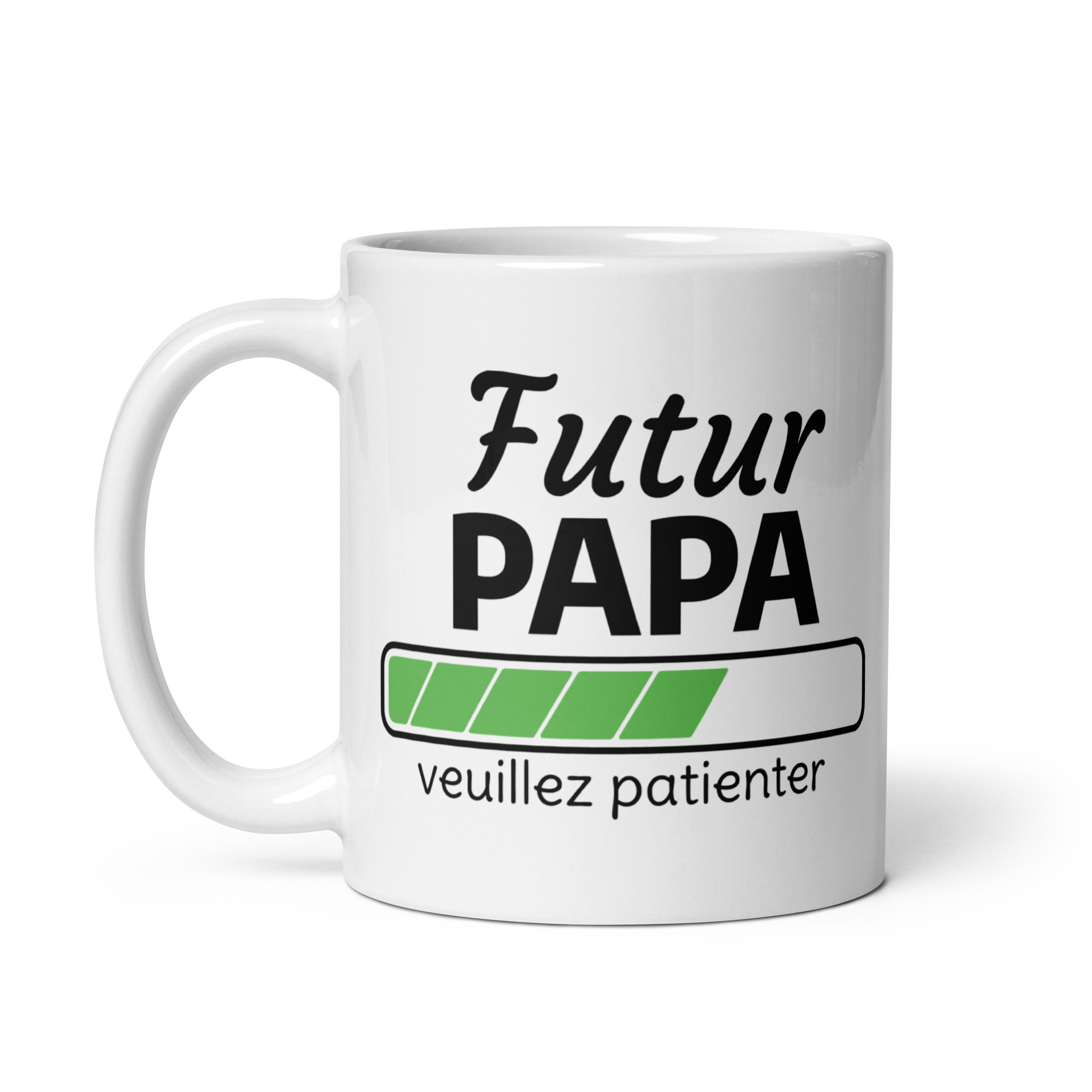 Mug Blanc Brillant Futur papa veuillez patienter…