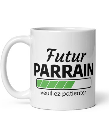 Mug Blanc Brillant Futur parrain veuillez patienter...
